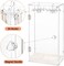 Acrylic Necklace & Jewelry Organizer – Rotating Display Stand with 24 Hooks, Clear Case with Dust-Proof Velvet Tray for Earrings, Rings, and Necklaces